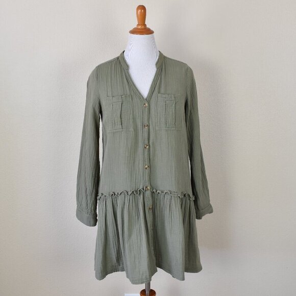 Maeve Dresses & Skirts - Maeve Katie Textured Gauze Utility Tunic Dress - 6